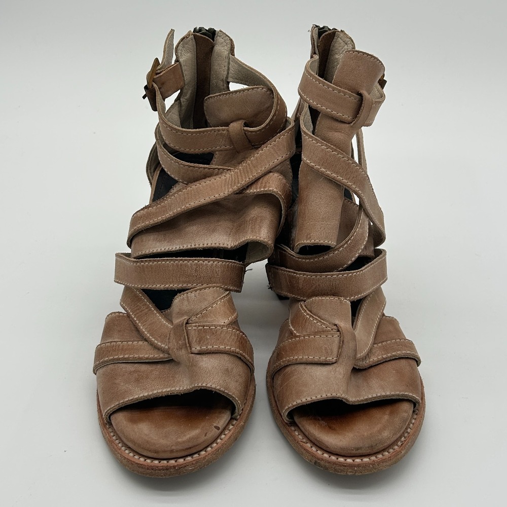 Freebird By Steven Brown Claw Sandal Strappy Genuine Leather Boho Gladiator 8 - Picture 7 of 9